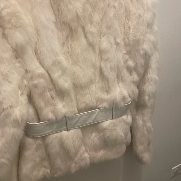 Women's Cream 💯 Rabbit Fur Jacket - Picture 6 of 6